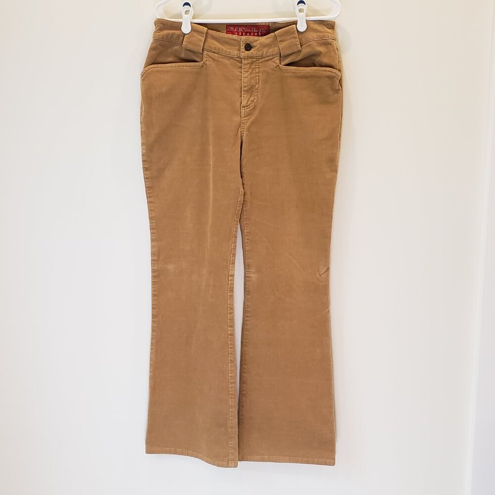 Guess Jeans Stretch Brown Corduroy Boot Cut Retro Pants Ladies Size 32